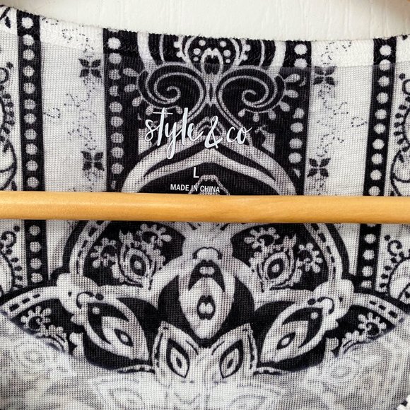 Style & Co - Ornate Pattern Short Sleeve Top - Picture 3 of 7